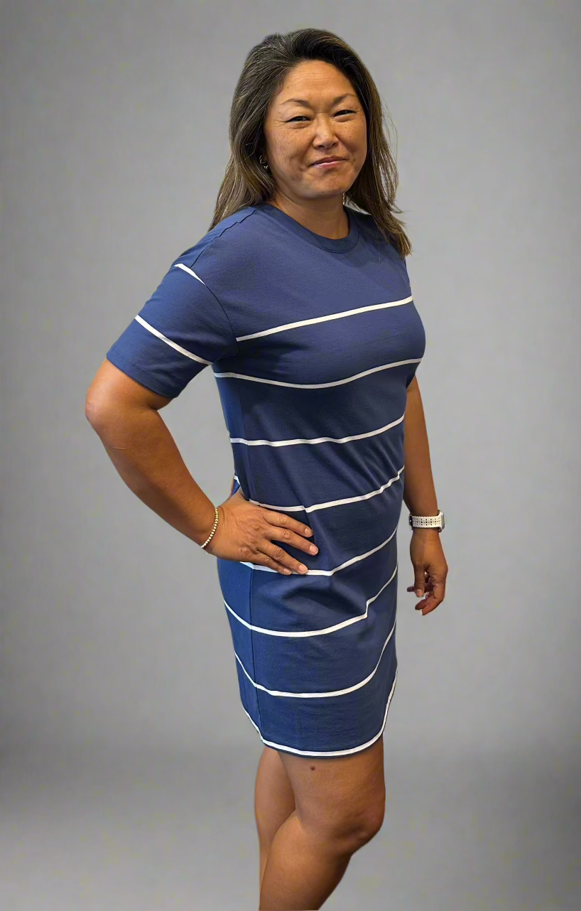 Sale Sway Stripe Mini Dress Yacht Blue