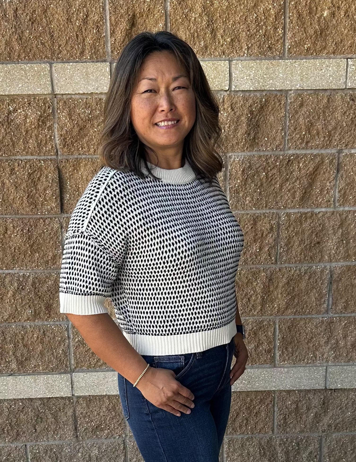 Sale Short Sleeve Striped Sweater