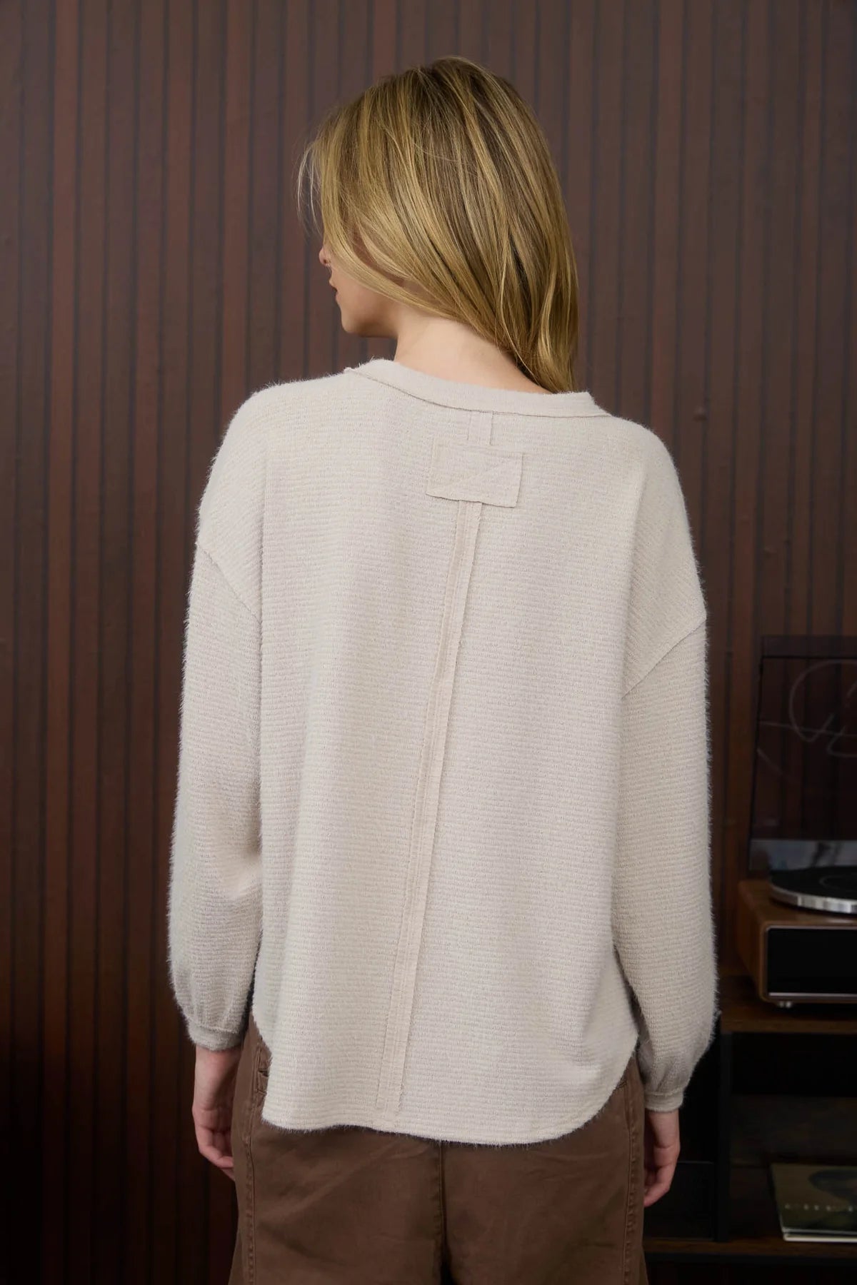 Long Sleeve Fuzzy Knit Top