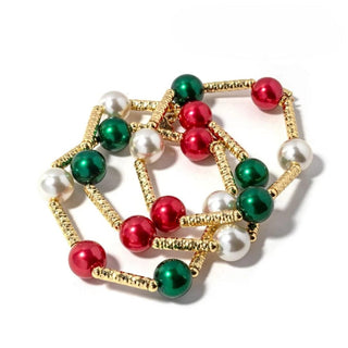 Jupiter Christmas Stack Stretch Bracelets Gold or Silver