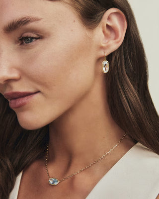 Kendra Scott Jewelry - Earrings Lee Luxe Gold Drop Earrings Light Blue CZ