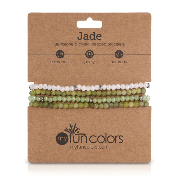 Jade Mini Gemstone & Crystal Bracelet Set
