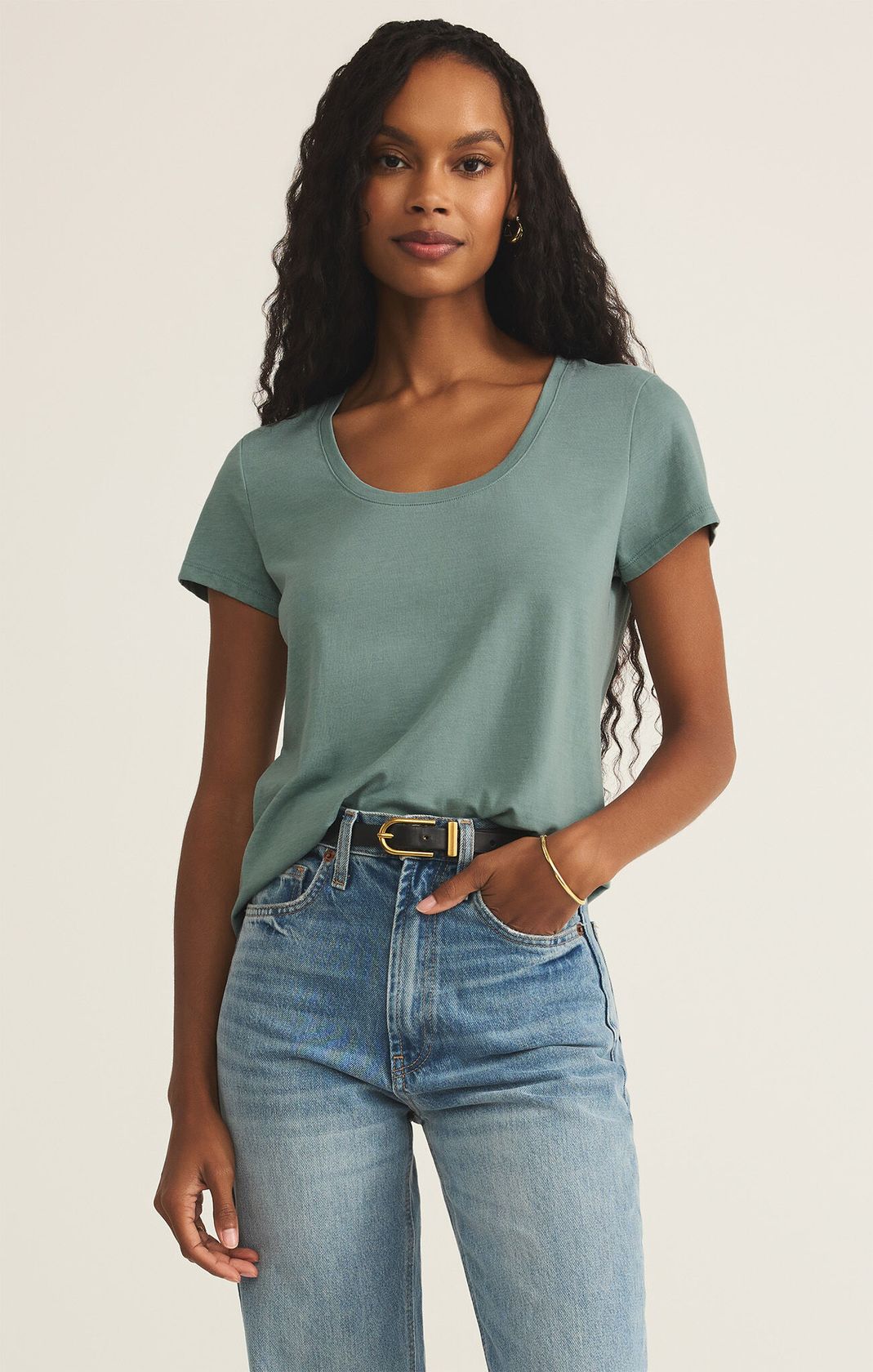 Sale Anywhere Scoop Tee Sea Pine