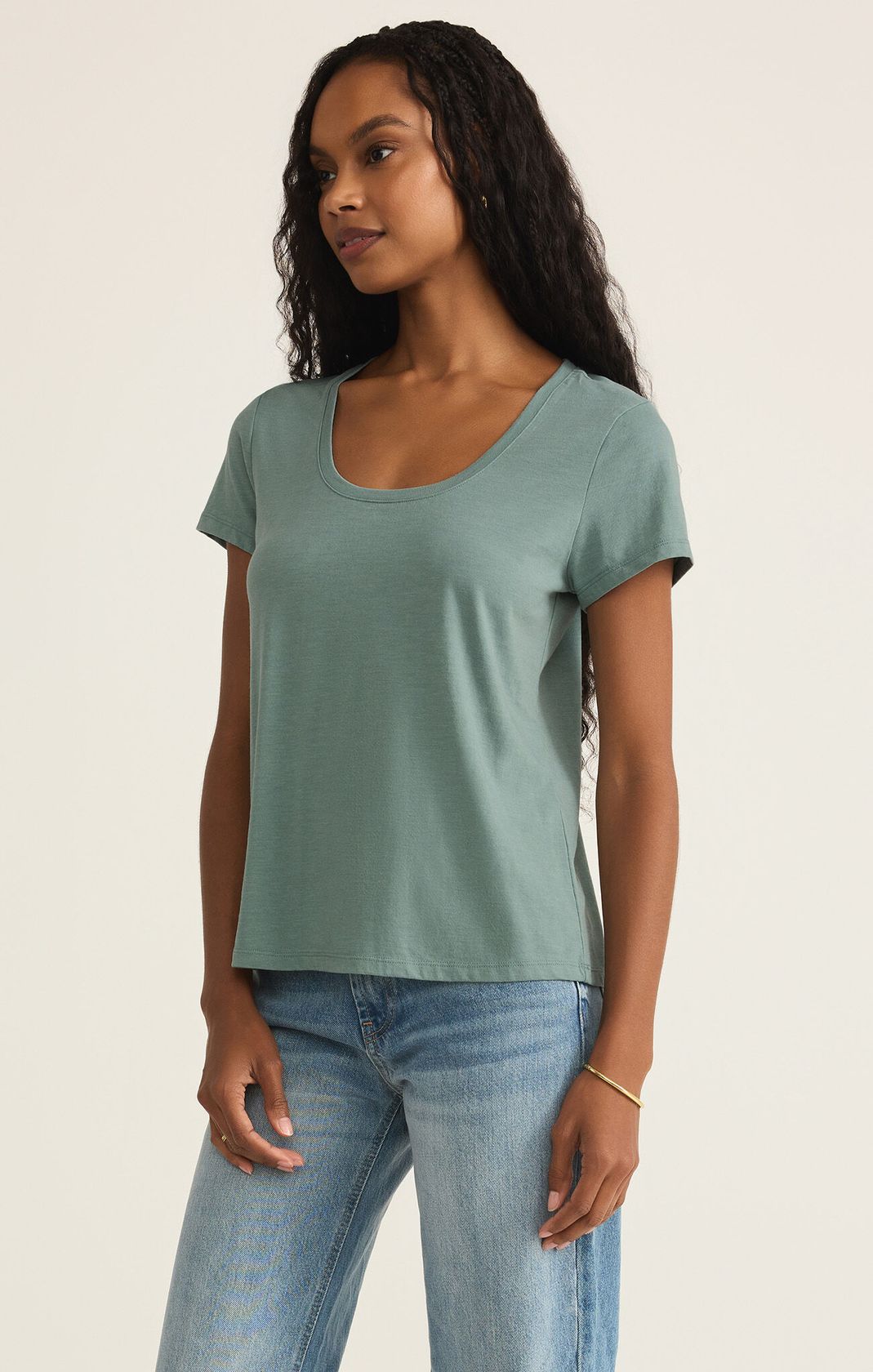 Sale Anywhere Scoop Tee Sea Pine