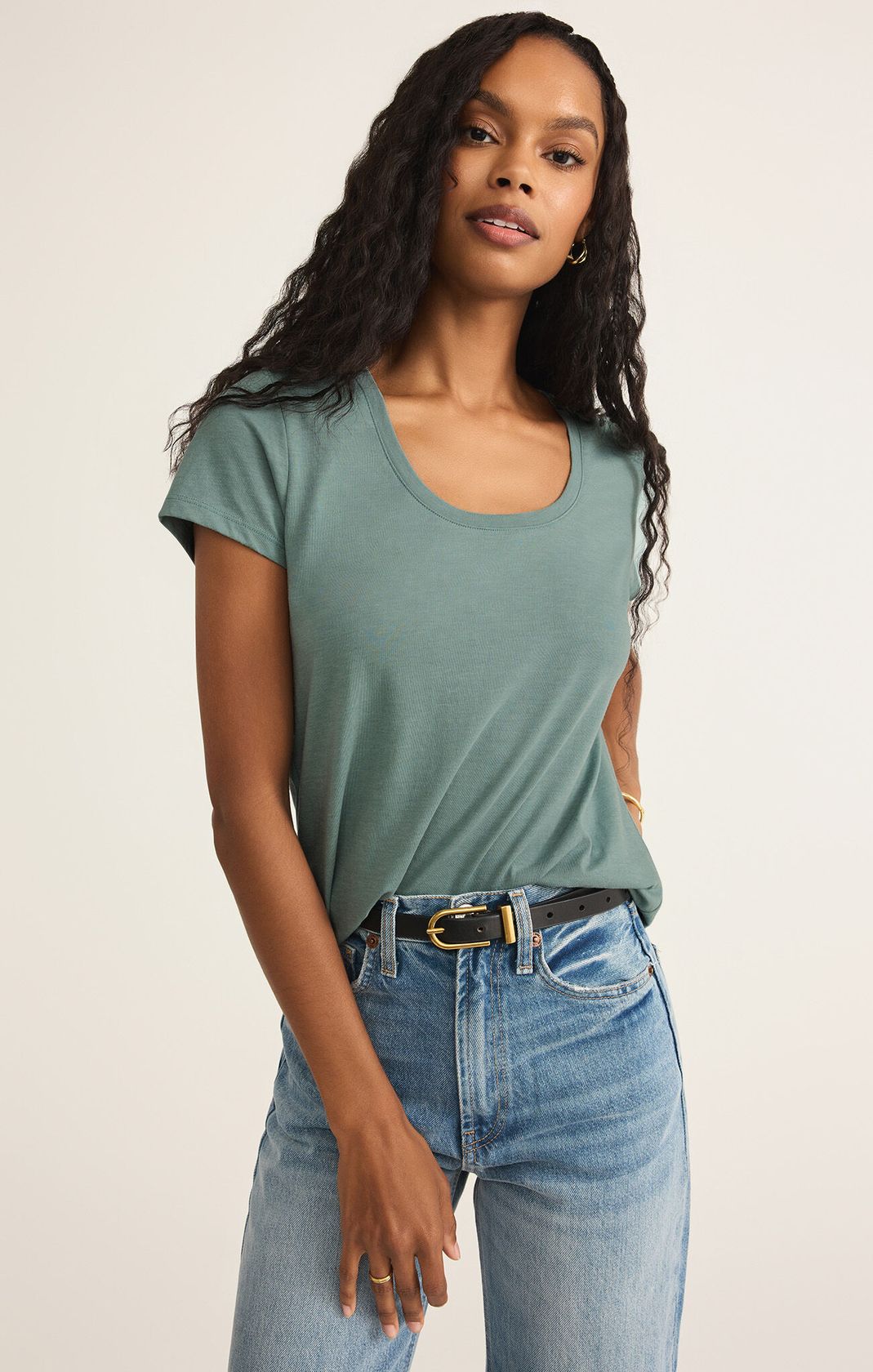 Sale Anywhere Scoop Tee Sea Pine