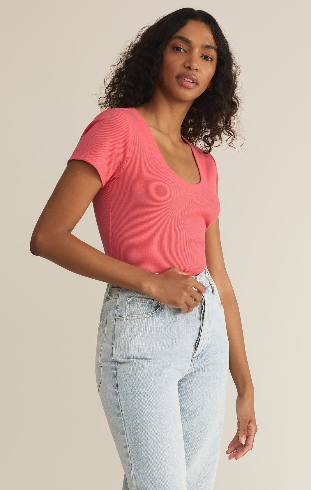 Final Sale Sirena Short Sleeve Tee Sunset Pink