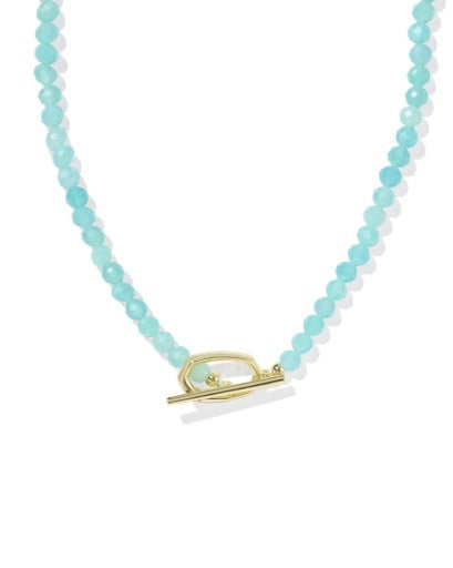 Sale Sylvia Gold Teal Amazonite Strand Necklace