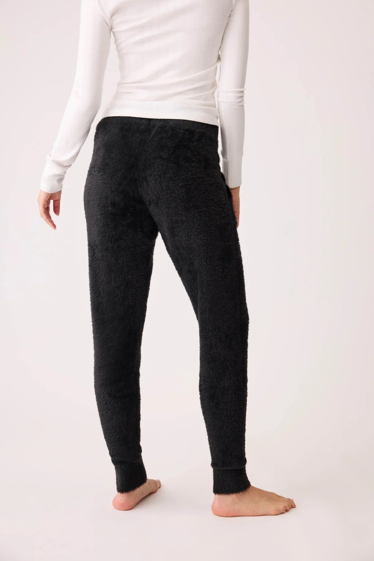 Final Sale Cozy & Chic Feather Knit Banded Jogger Black