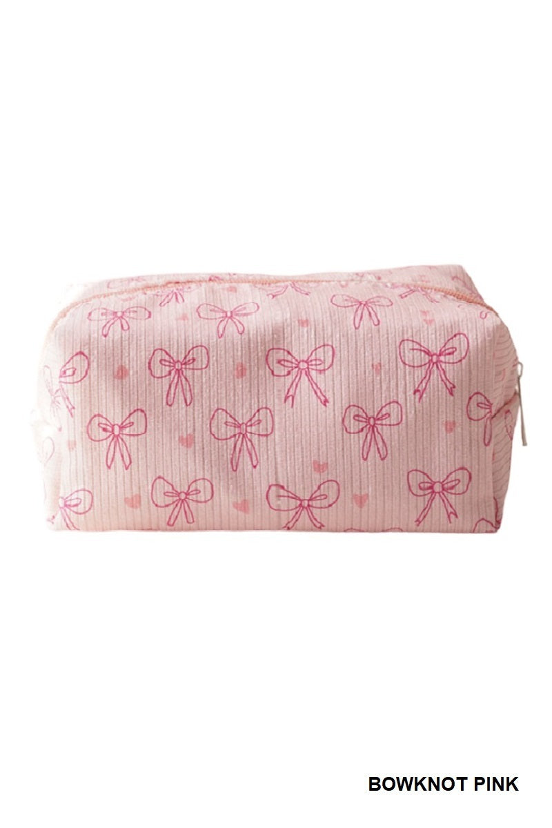 Bowknot Pink Cosmetic Makeup Pouch Bag