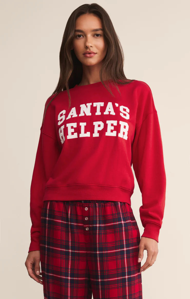 Sale Santa's Helper Holiday Sweatshirt Festive Red
