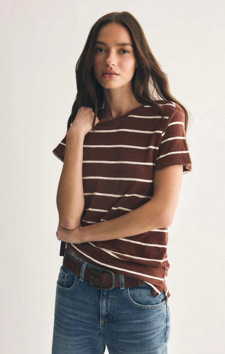 Sale Foundation Stripe Tee Sandalwood