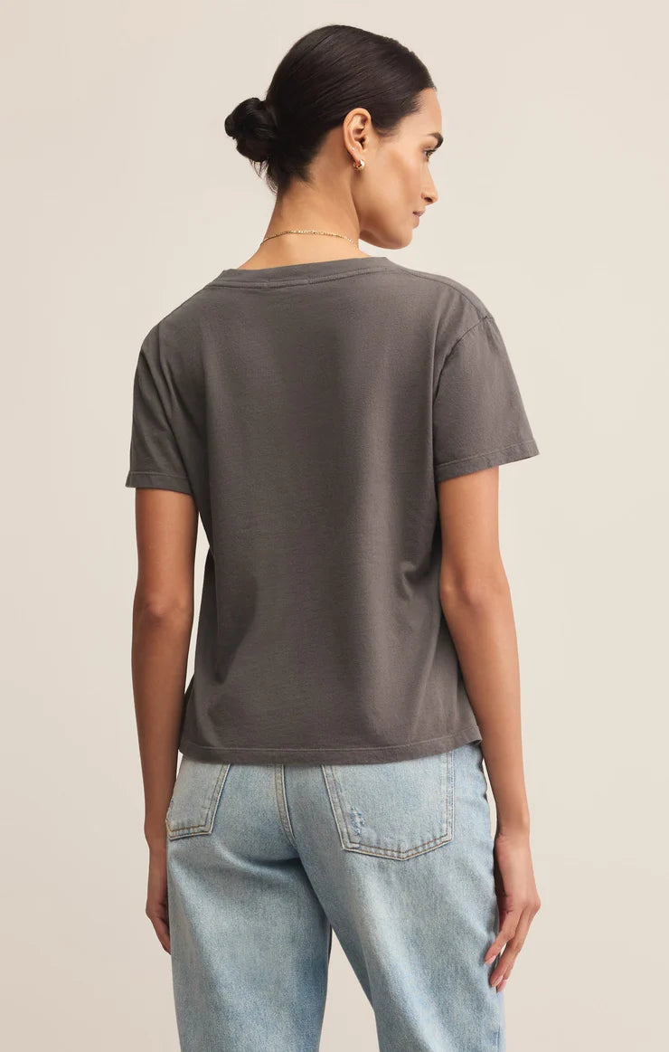 Sale Weekdays V-Neck Tee Washed Grey