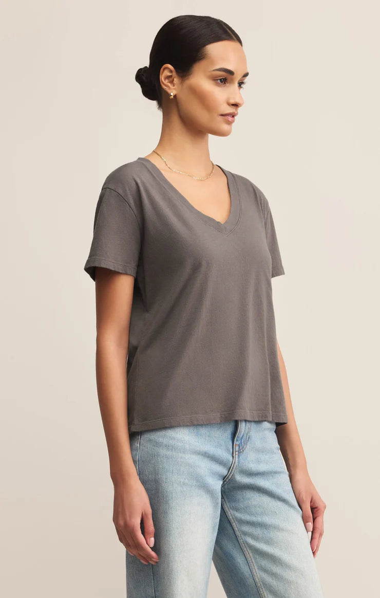 Sale Weekdays V-Neck Tee Washed Grey