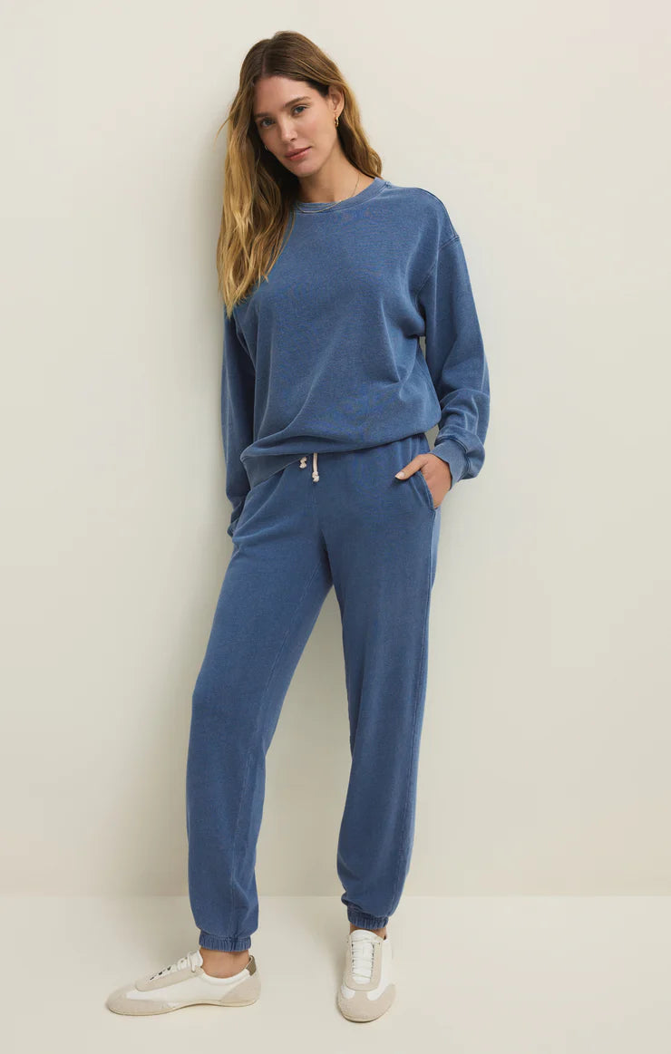 Boyfriend Denim Sweatshirt Calypso Blue Indigo