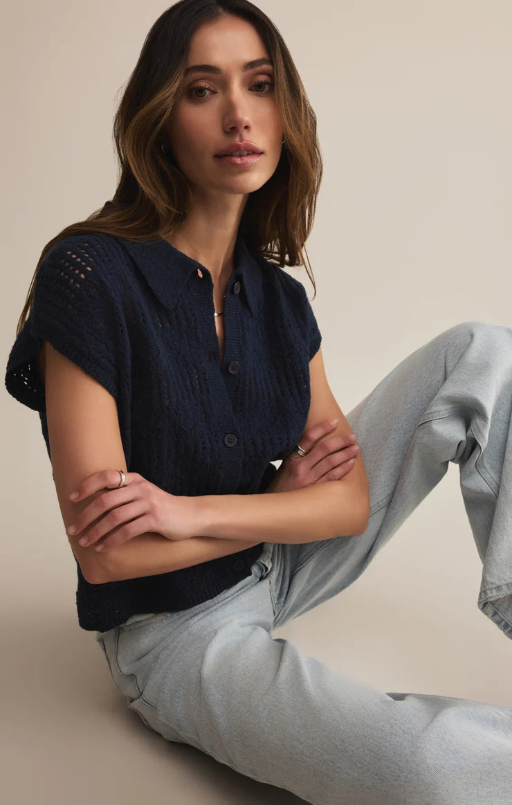 Sale Kinsley Cotton Sweater Top Eclipse