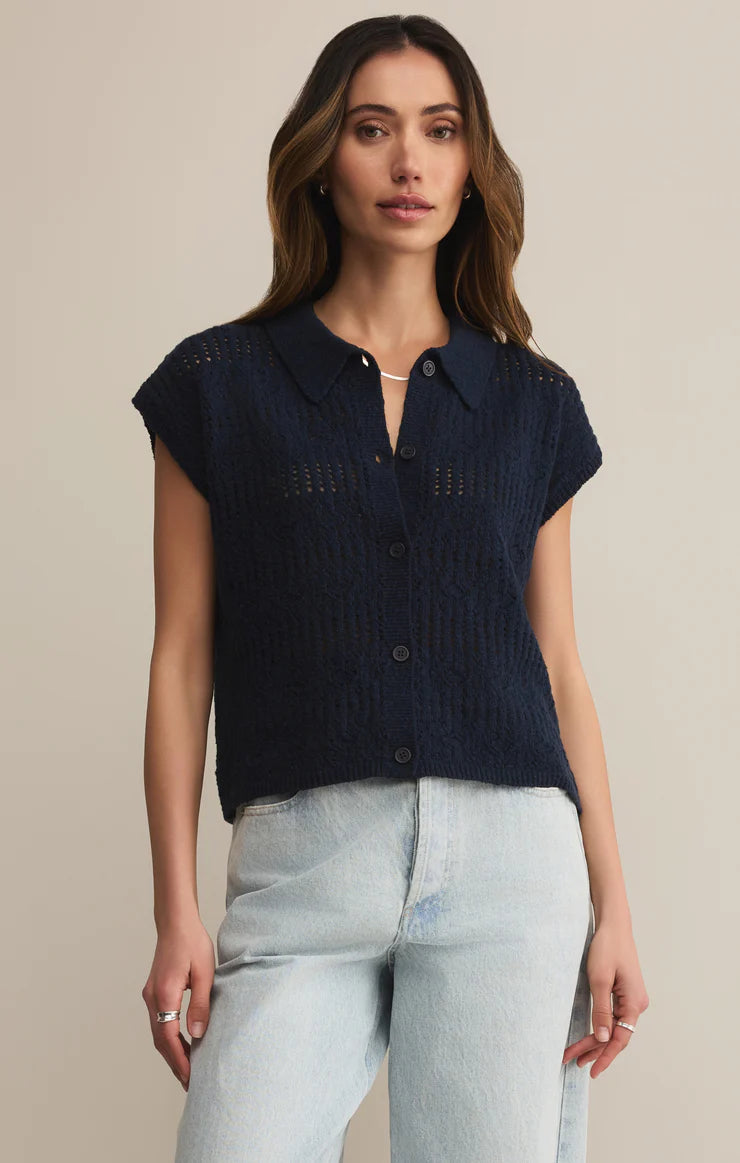 Sale Kinsley Cotton Sweater Top Eclipse