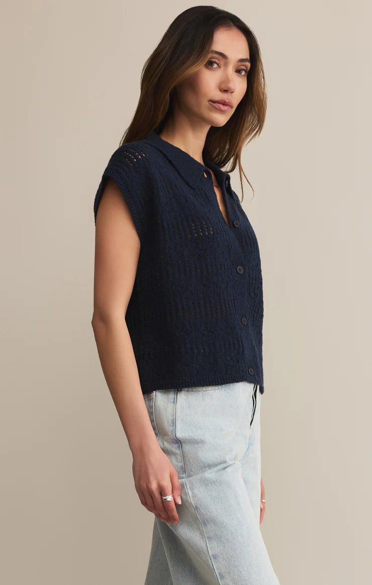 Sale Kinsley Cotton Sweater Top Eclipse