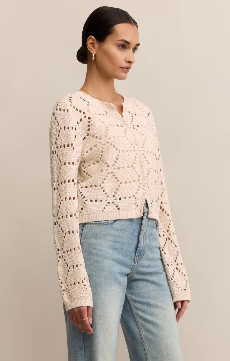Sale Rosalyn Diamond Sweater Cardigan Crystal