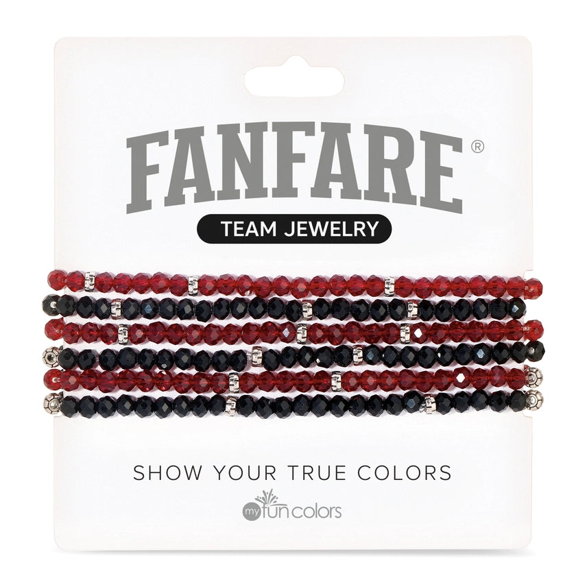 Fanfare Stretch Bracelet Ruby & Black