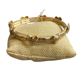 All That Glitz Jewelry - Bracelets Gold Hammered Heart Stretch Bracelet
