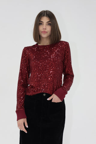 Another Love Tops - Blouse Xsm Sale Nessa Long Sleeve Sequin Top