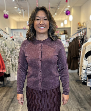 b.young Tops - Outerwear - Cardigans Final Sale Sparkle Button Down Cardigan