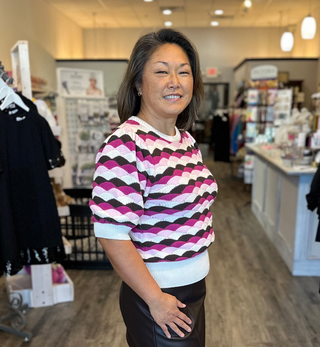 b.young Tops - Sweaters Striped Short Sleeve Sweater