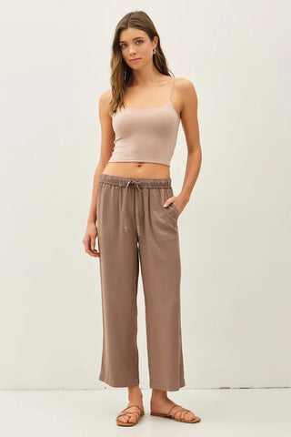 be cool Bottoms - Pants Tencel Wide Leg Cropped Pant Cocoa