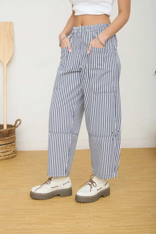 Blu Pepper Bottoms - Pants Stripe Pocket Detail Wide Leg Pant