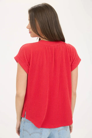 Blu Pepper Tops - Sweaters Texas Short Sleeve Knit Top Red
