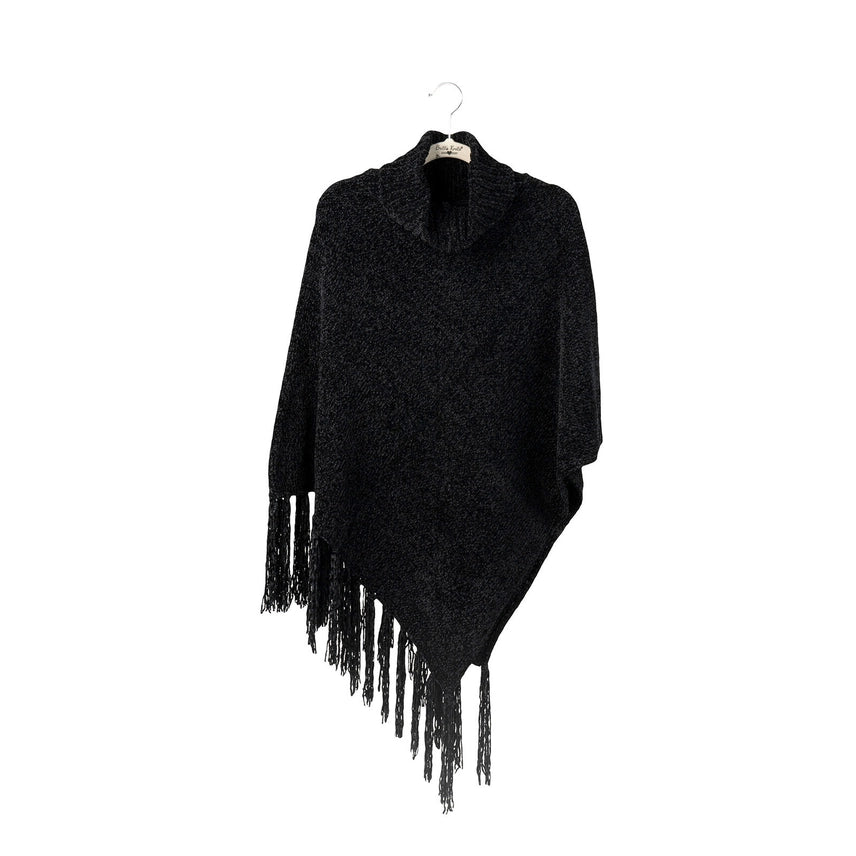 Beyond Soft Cowl Neck Poncho Black