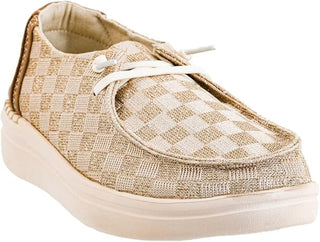 Corkys Footwear Shoes Kayak 2 Champagne Check Slip on Shoes
