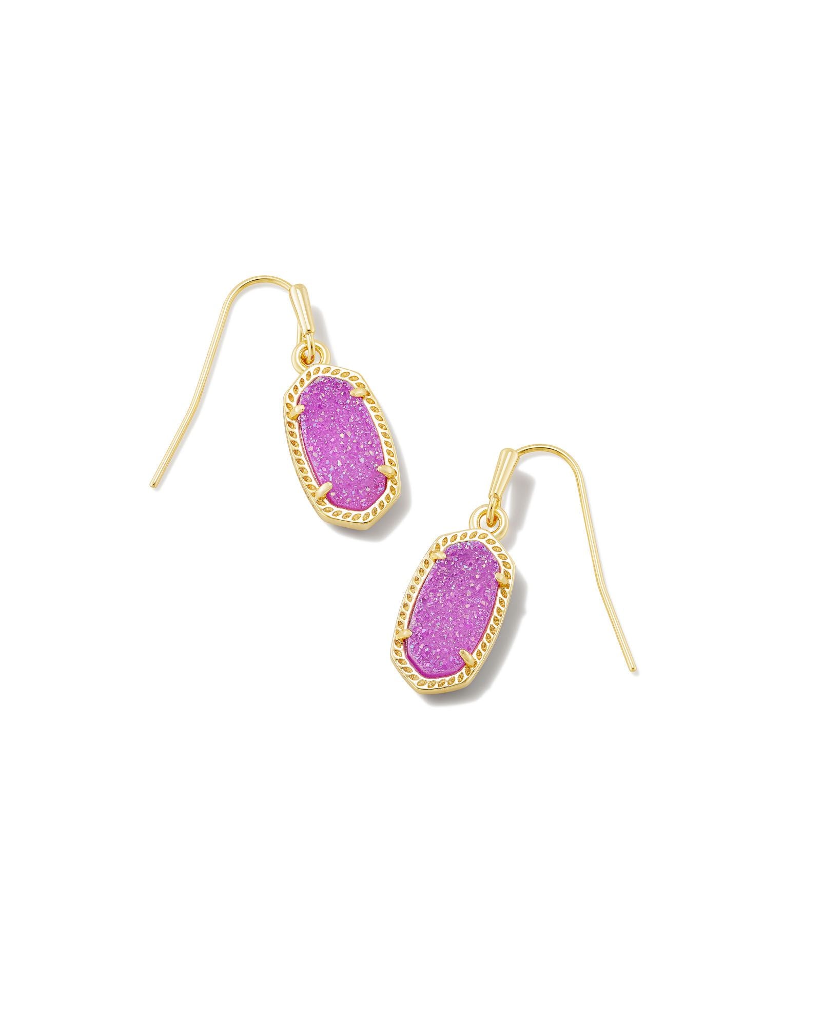 Lee Earrings Drusy Gold Mulberry