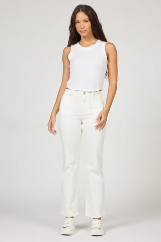 Dear John Bottoms - Pants 25 Anika Straight Leg Jeans White
