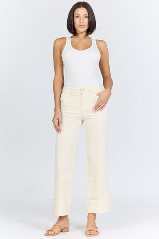 Dear John Bottoms - Pants Holly High Rise Cuffed Jeans Wheat