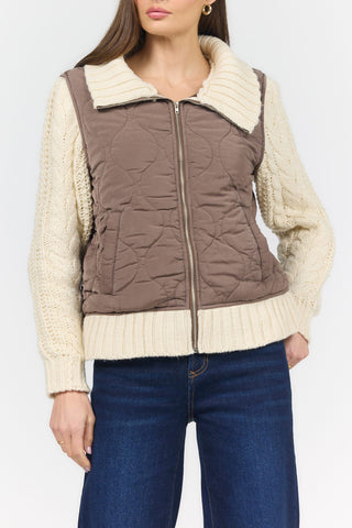 Dear John Outerwear - Jackets Petra Sweater Jacket Pigment/Cappuccino
