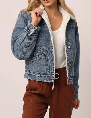 Dear John Outerwear - Jackets Xsm Sale Owen Sherpa Lined Denim Jacket Blue Springs
