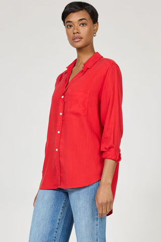 Dear John Tops - Blouse Gia Tencel Collar Button Front Shirt Salsa