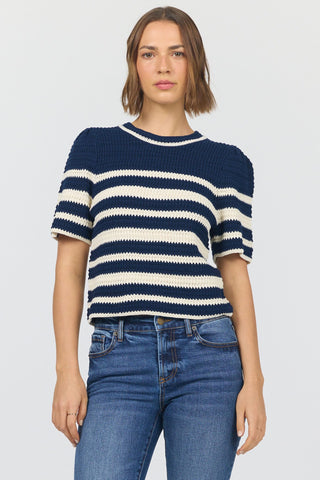 Dear John Tops - Sweaters Xsm Simone Crew Neck Short Sleeve Striped Sweater
