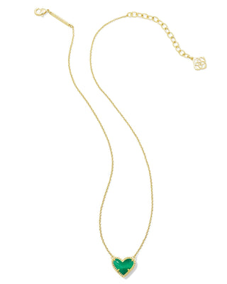 Distinctively Hers Jewelry - Necklaces Ari Heart Gold Pendant Emerald Cat's Eye