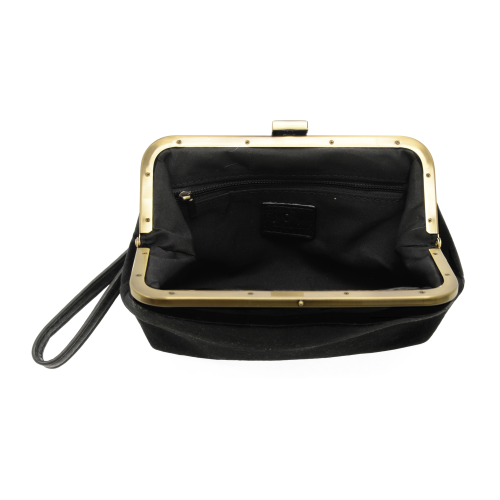Velvet Vivie Frame Lock Convertible Crossbody/Wristlet Black