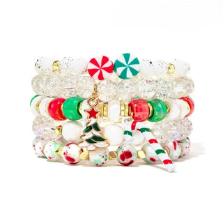 Erimish Jewelry - Bracelets Ribbon Candy Stack Stretch Bracelets