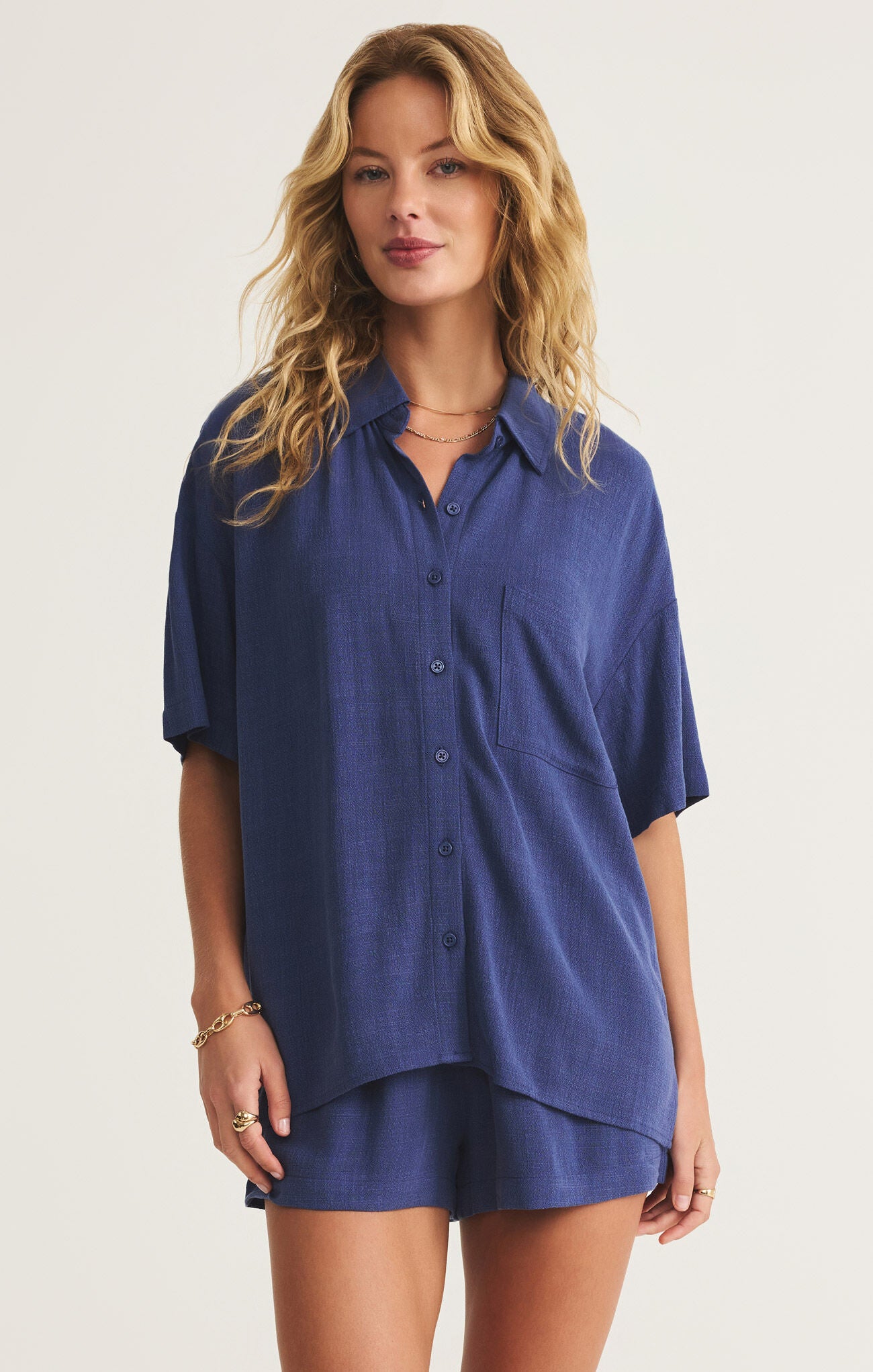 Final Sale Short Scout Linen Rayon Short Yacht Blue