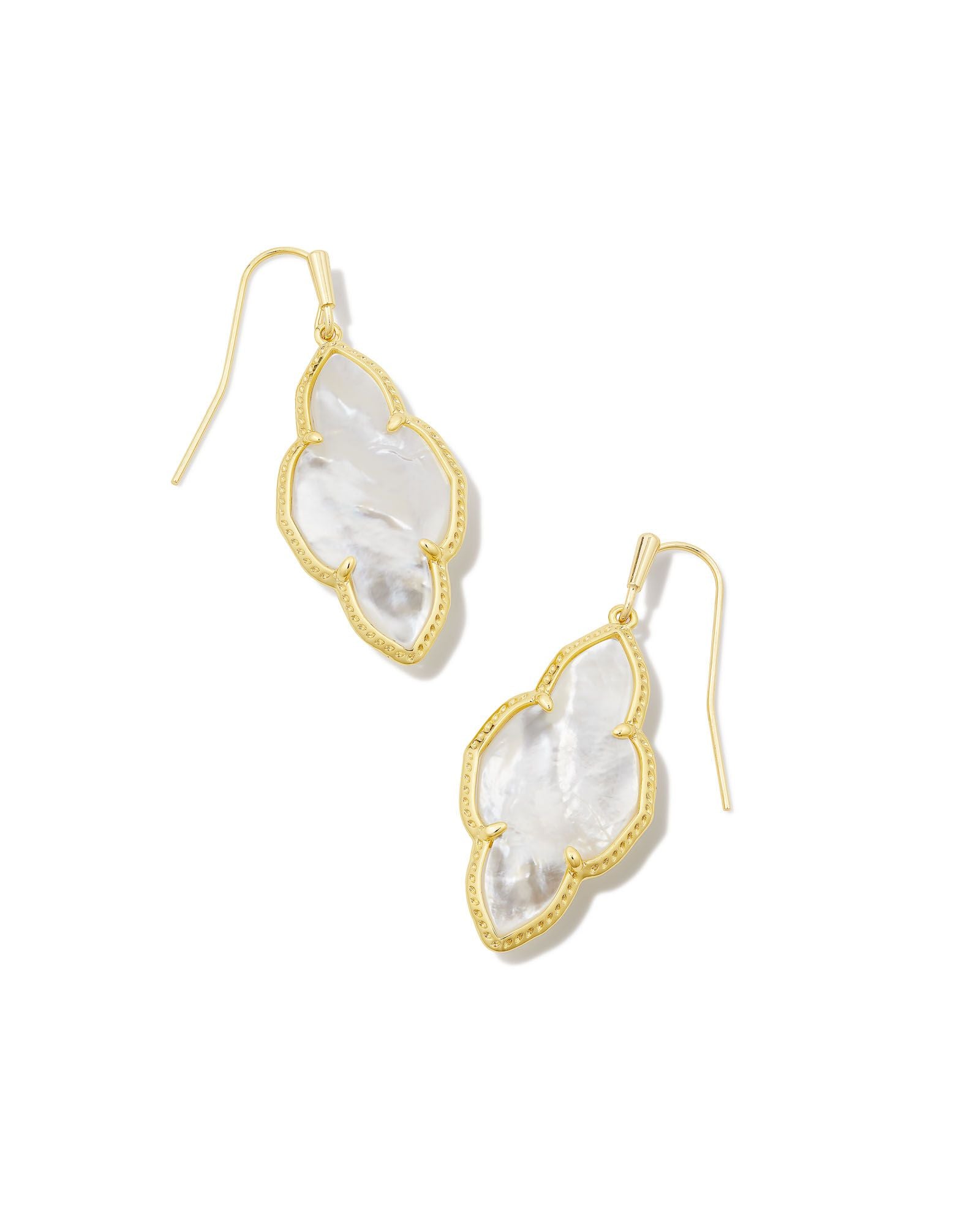 Abbie Drop Earrings Ivory MOP Gold