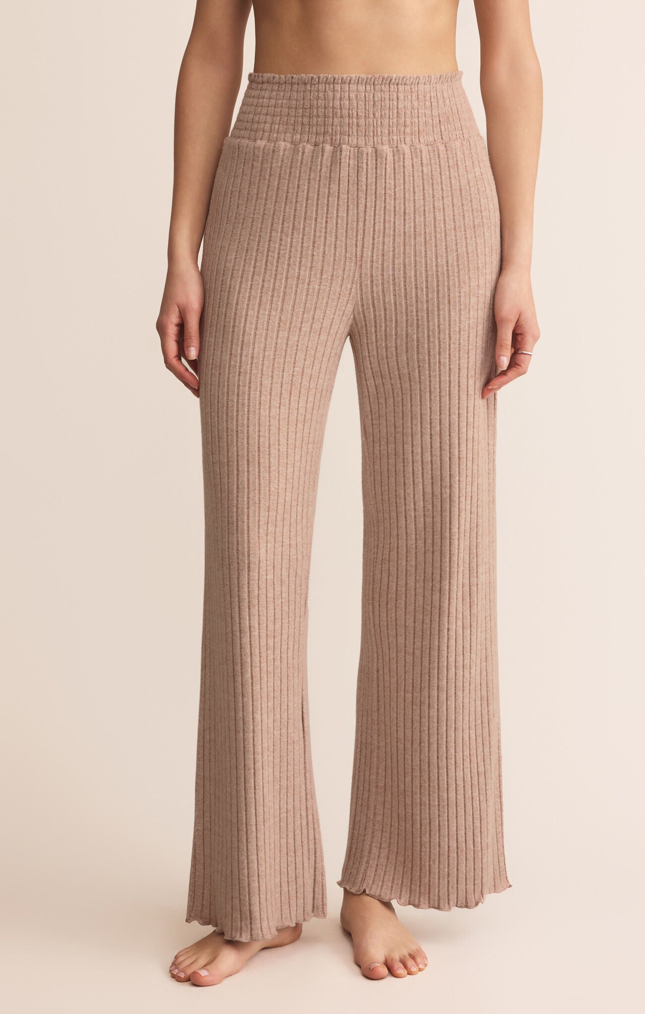 Dawn Smocked Rib Pant Iced Coffee