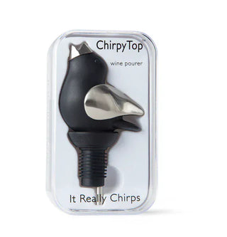 GurglePot Home - Drinkware ChirpyTop Wine Pourer Black/Chrome