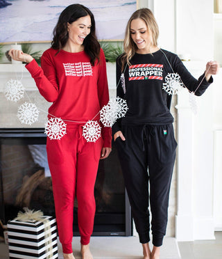 Hello Mello Loungewear- Sleepwear Sale Hello Mello Professional Wrapper Loungewear Set Black