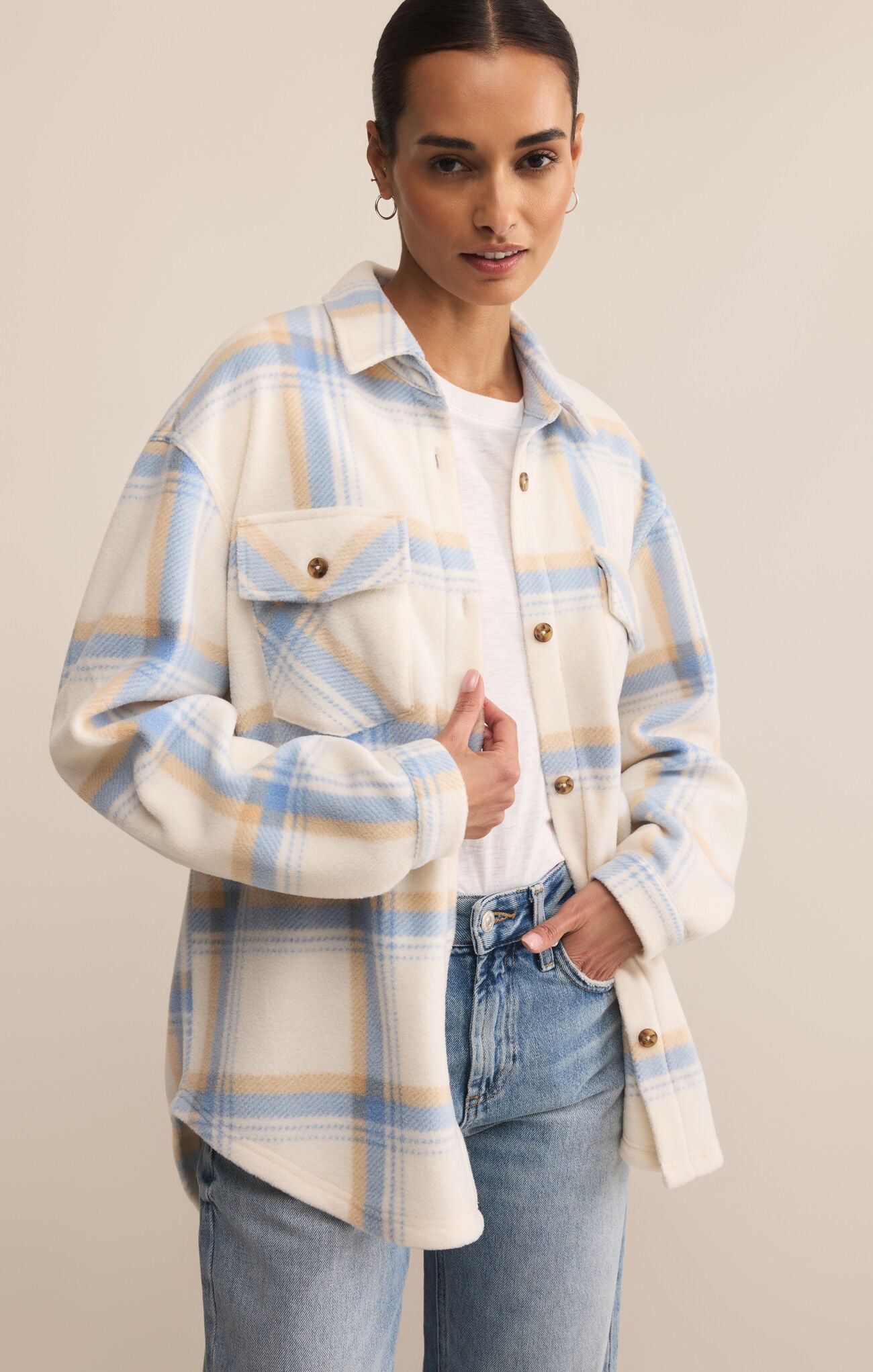 Hiker Two Toned Fleece Jacket Crystal