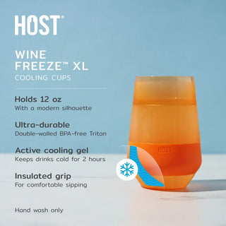 Host Home - Drinkware Xlg Wine Freeze Cooling Cups Vivid Colors