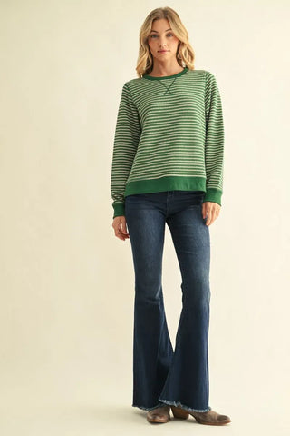 Jodifl Tops - Sweatshirt Striped Long Sleeve Sweatshirt